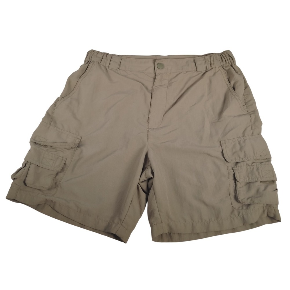 Outdoor Life Ripstop Light‎ Brown Cargo Shorts Men's Size L Flap Pocket Hiking